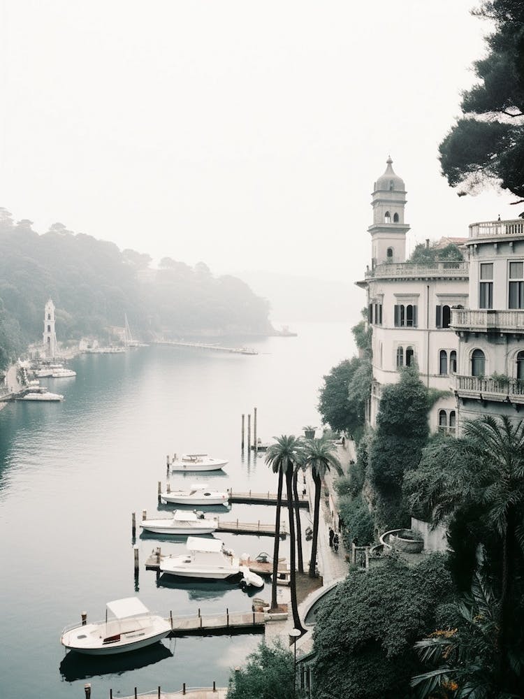 Portofino, Italy, Black And White Photography 1