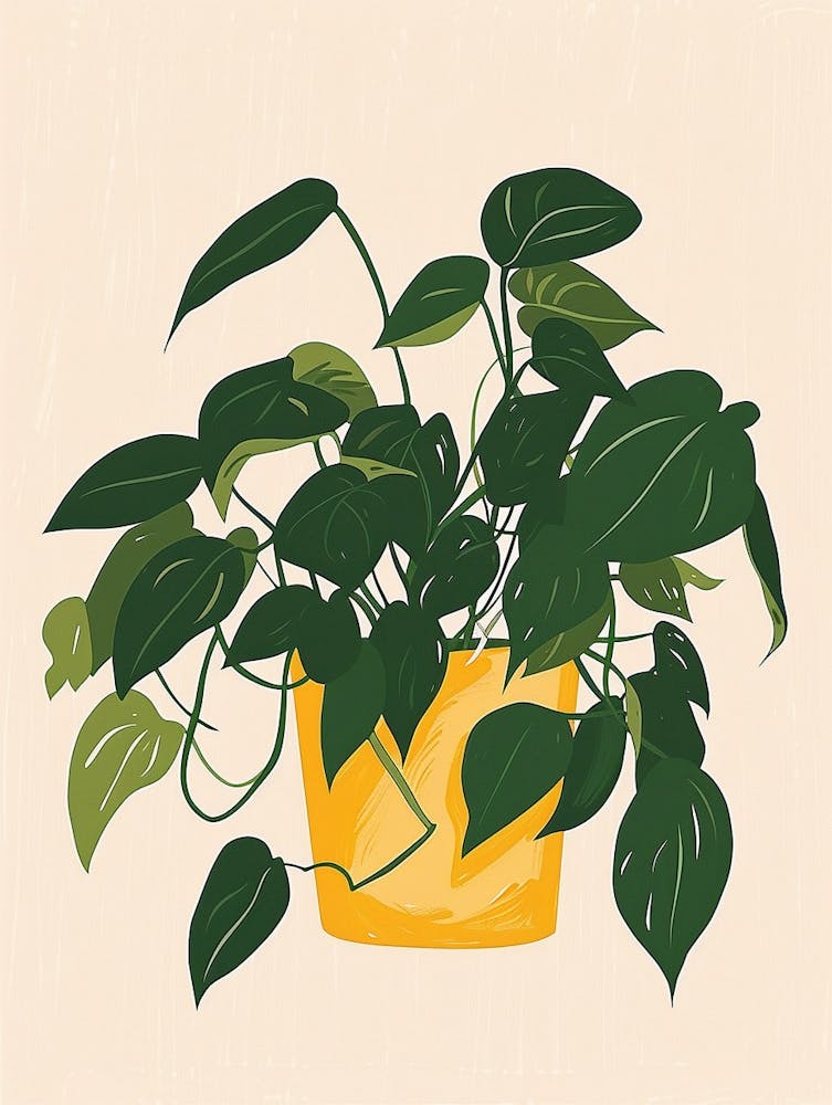 Pothos Plant Minimalist Illustration 7