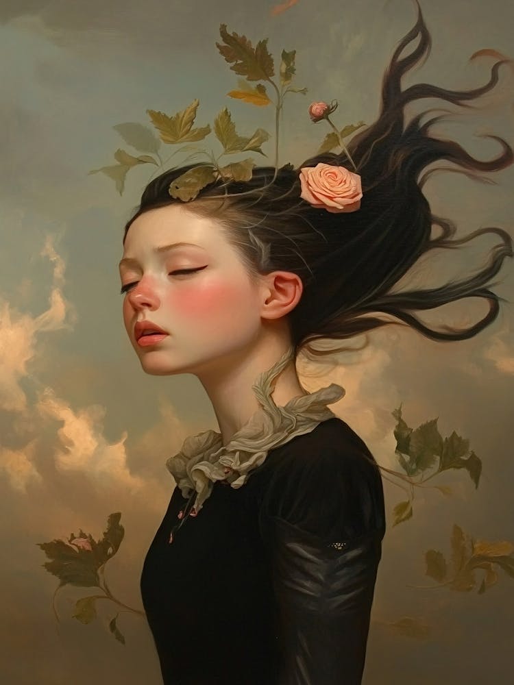 Fille aux fleurs 3