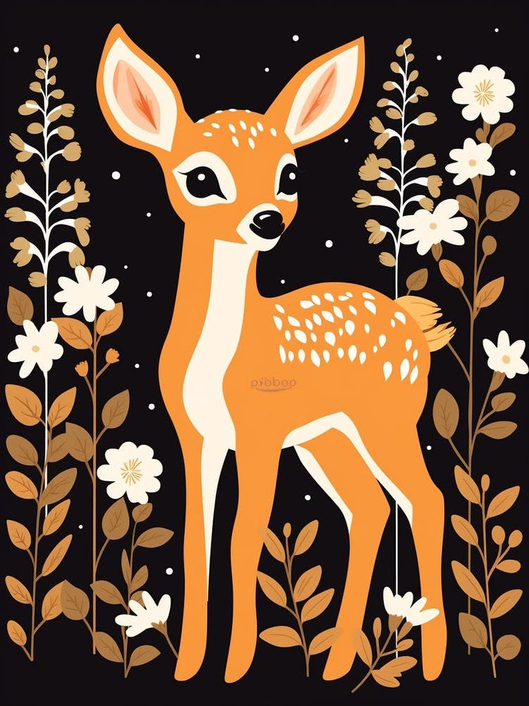 Baby Animal Illustration  Deer 5