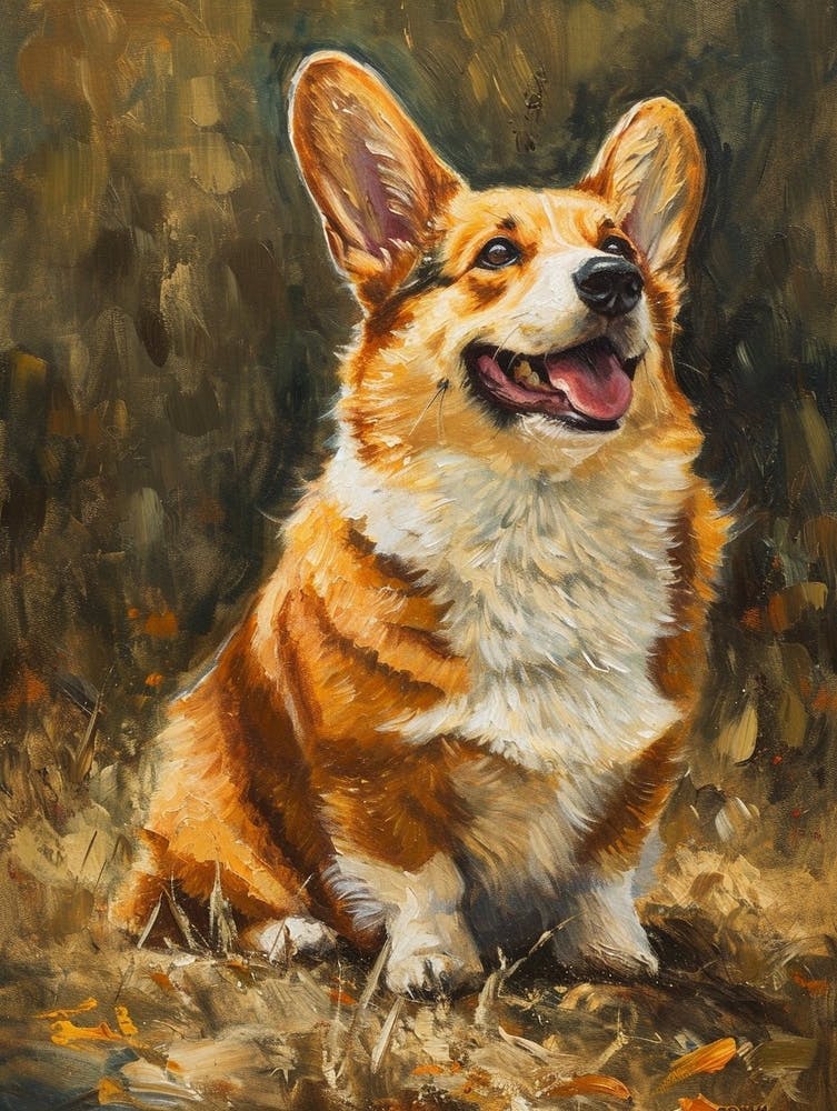 Pembroke Welsh Corgi Acrylic Painting 7