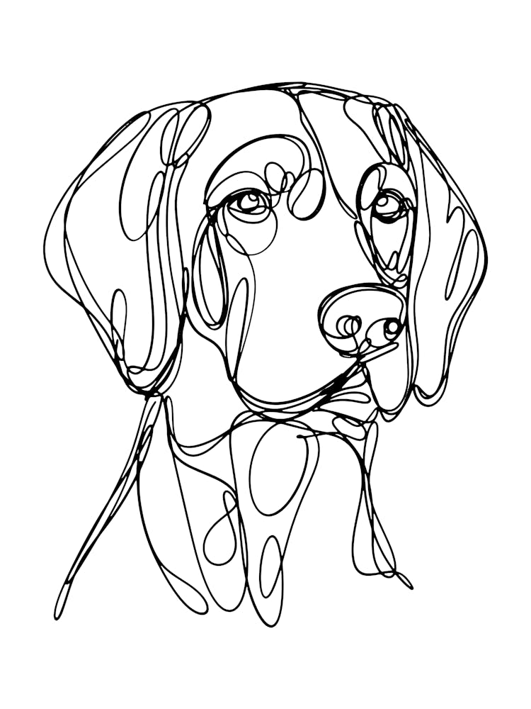 Dog hand drawing line art monoline minimalist illustration