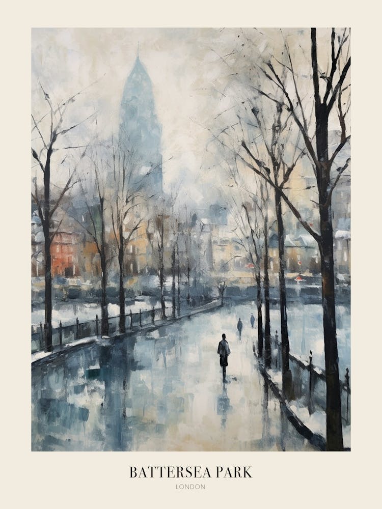 Winter City Park Poster Battersea Park London 5