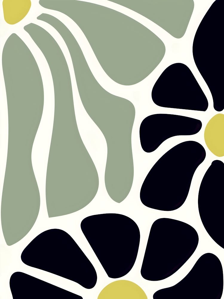 Henri Matisse Flowers - Black And Yellow