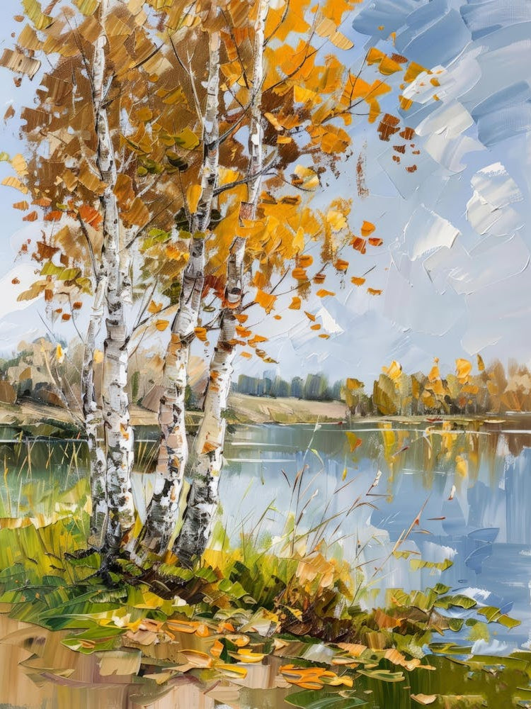 Birch Trees By The Lake 9