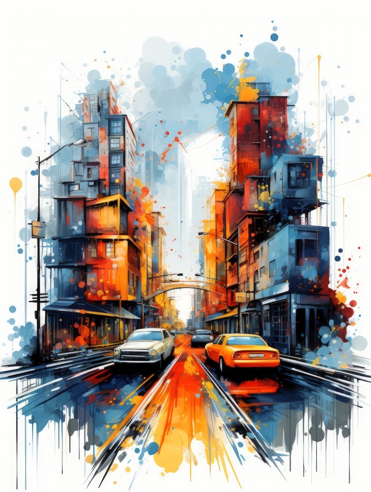Abstract City Painting