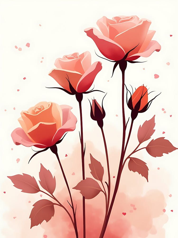 Clean Floral Outline For Peaceful Walls