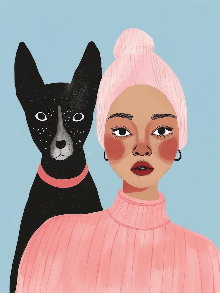 Girl And Her Dog 1
