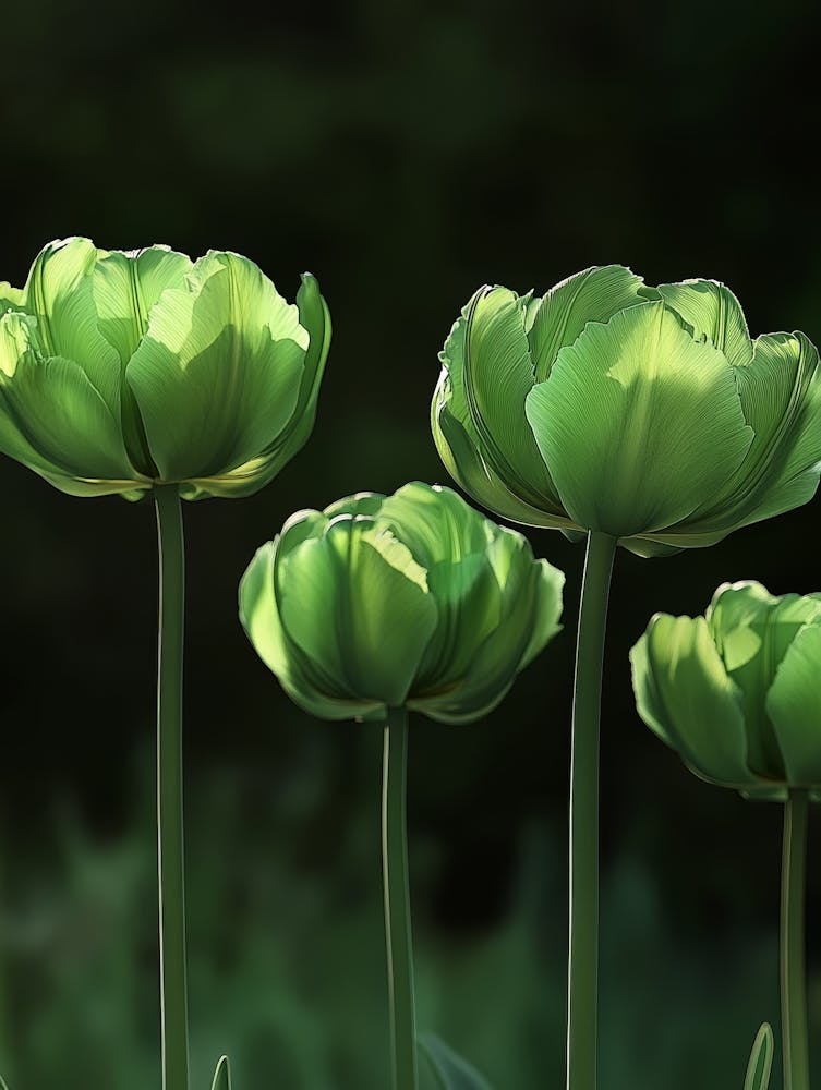 Green Tulips Art