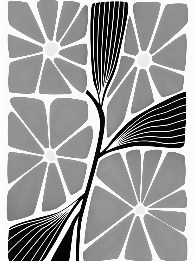Abstract Black And White Painting 95