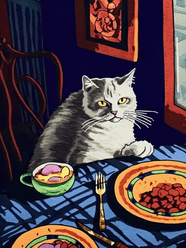 White Cat And Pasta 4