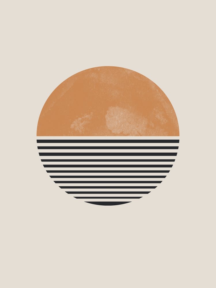 Retro Sunset Watercolor Shapes