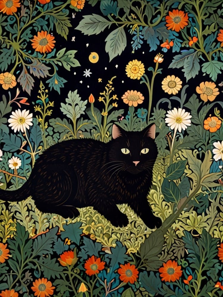 William Morris Chat Dans Le Jardin 6