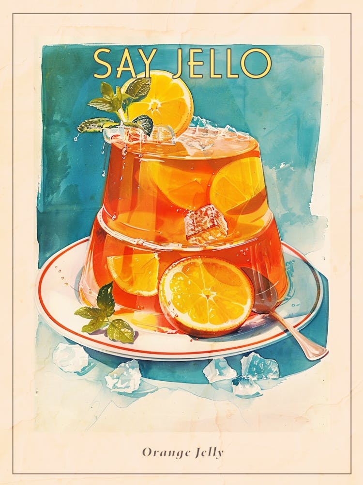 Retro Orange Jelly Vintage Cookbook Inspired 2 Poster