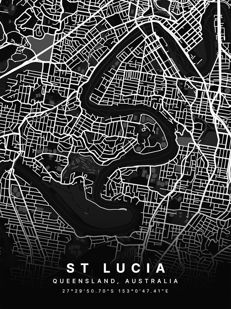 Saint Lucia Caribbean Black Map