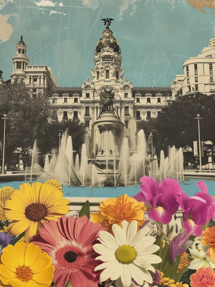 Madrid   Floral Retro Collage Style 3