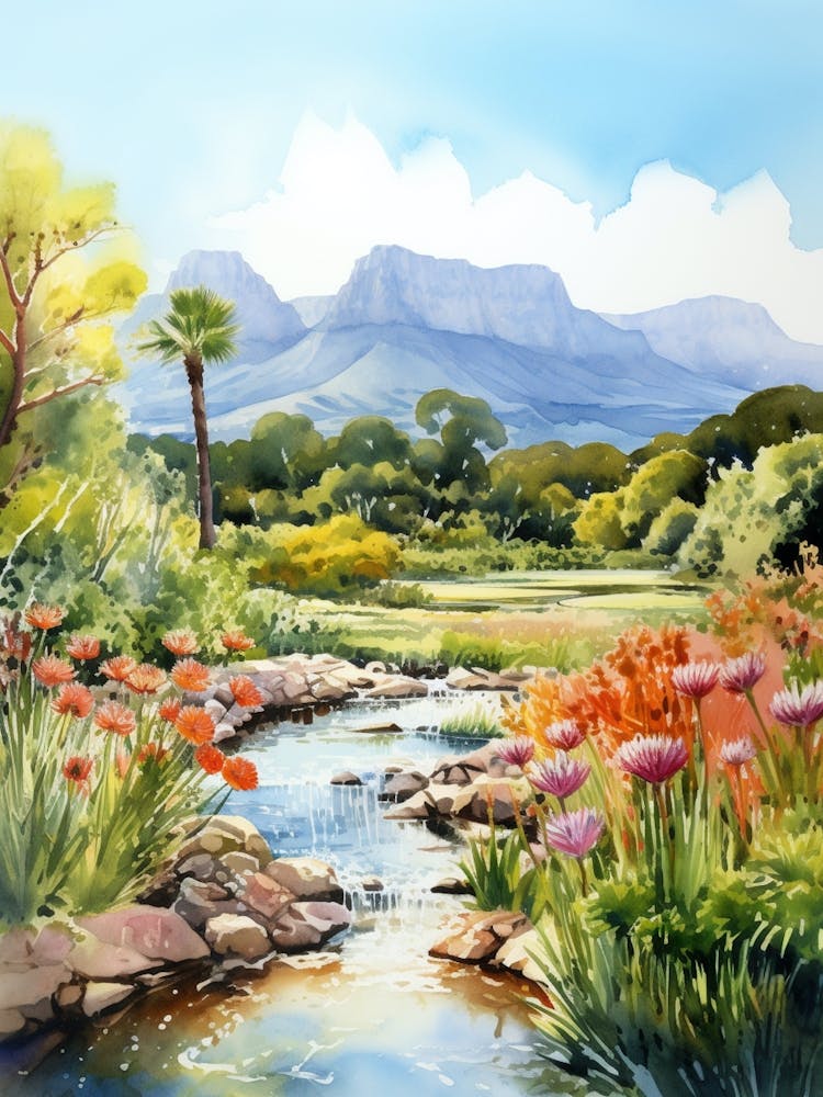 Kirstenbosch Botanical Garden South Africa Watercolour 4