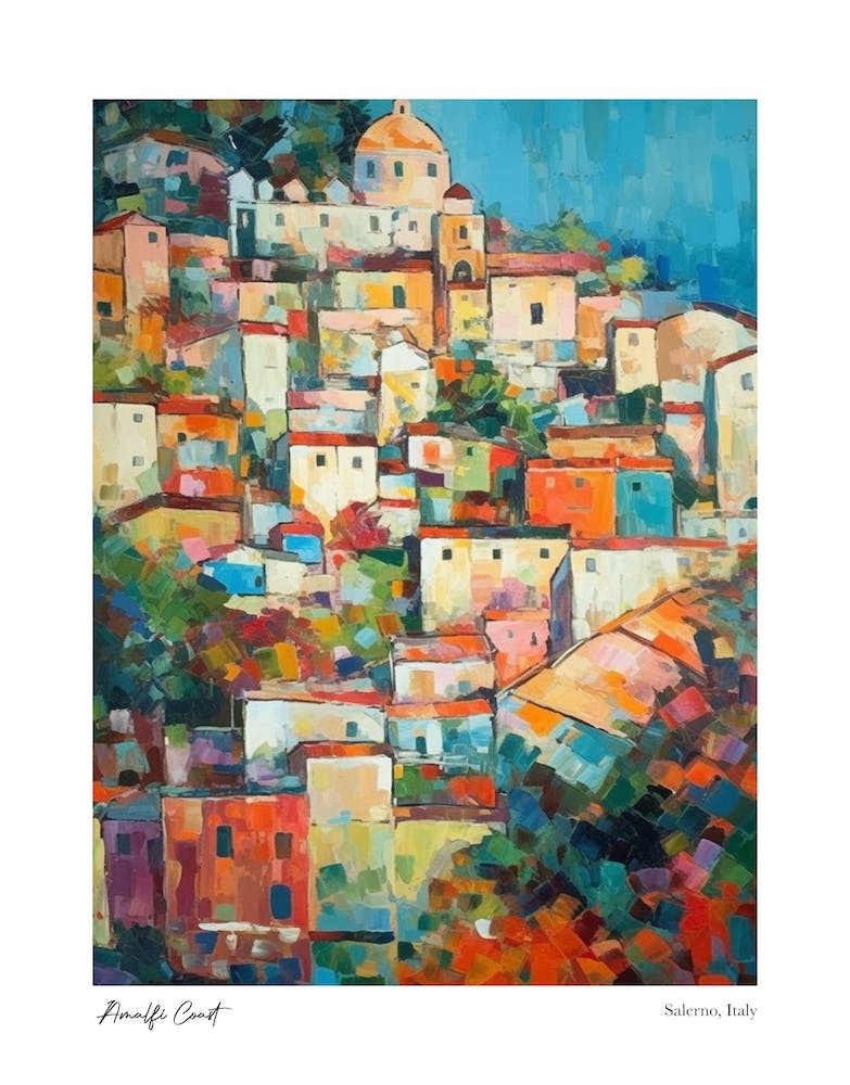 Amalfi Coast, Salerno Italy Monet Style 1