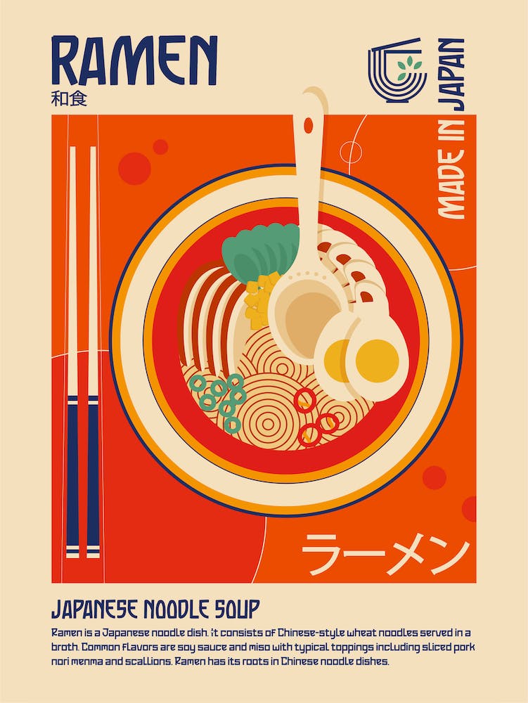 Ramen  Minimalist Japanese Illustration