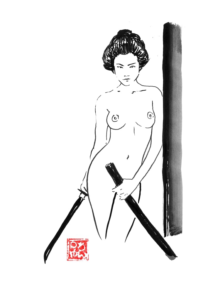 Samouraï Geisha Nue