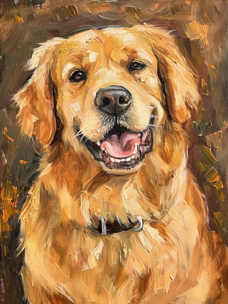 Golden Retriever Acrylic Painting 7