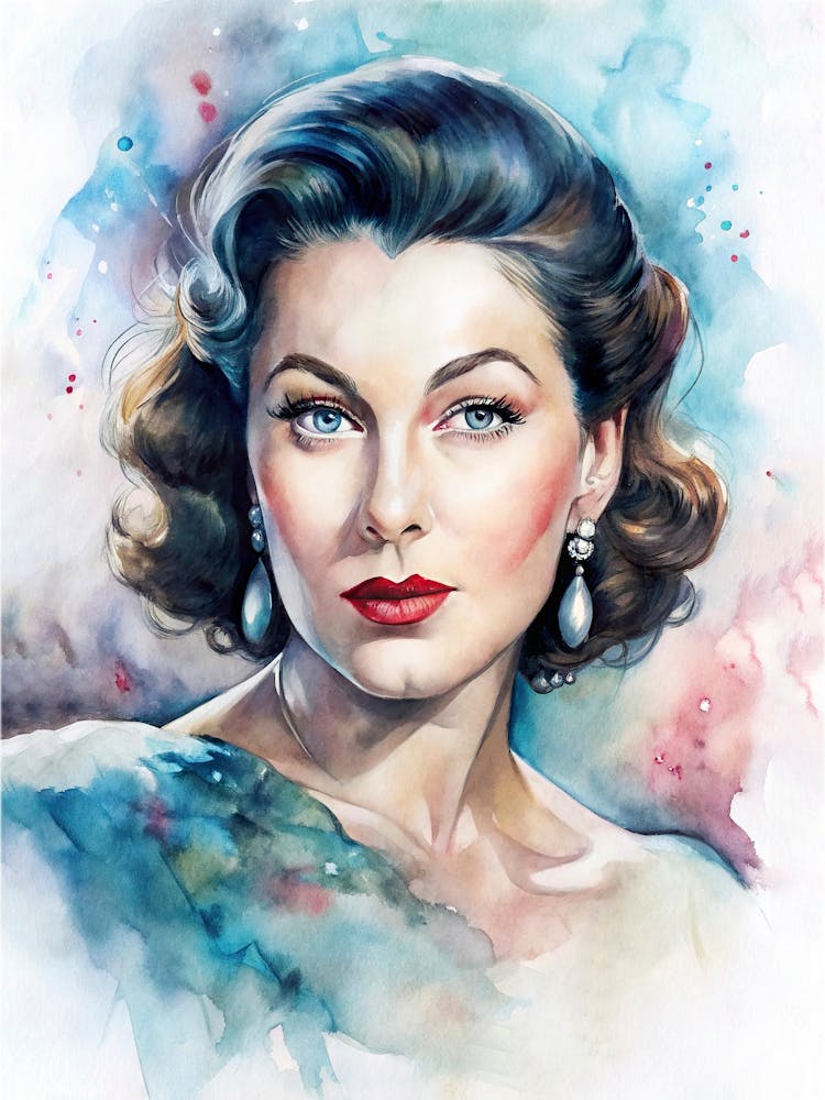 Ava Gardner In Watercolor 1