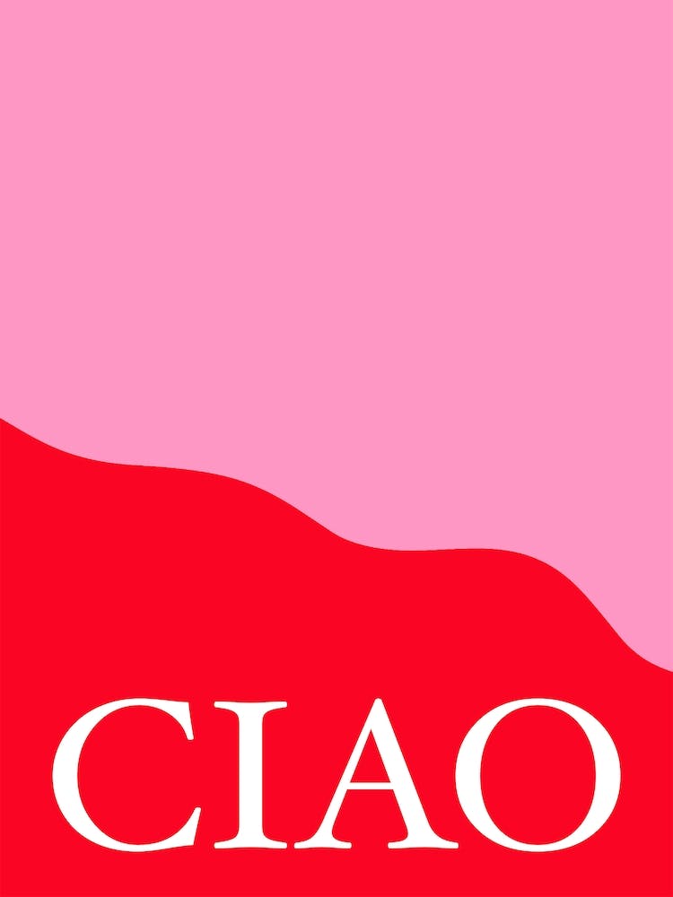 Ciao Pink and Red Wave