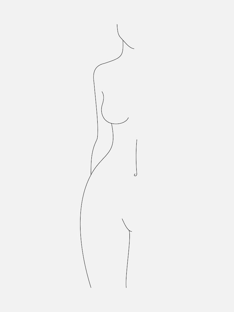 Half Woman Body Contemporary Line