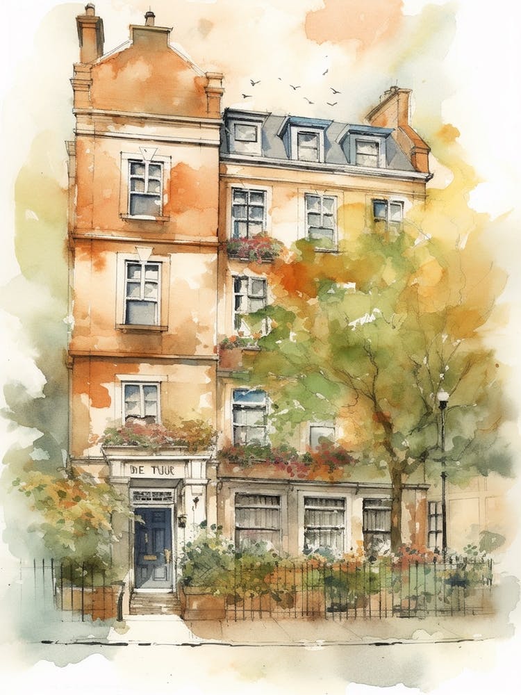Homerton London Neighborhood, Watercolour 1