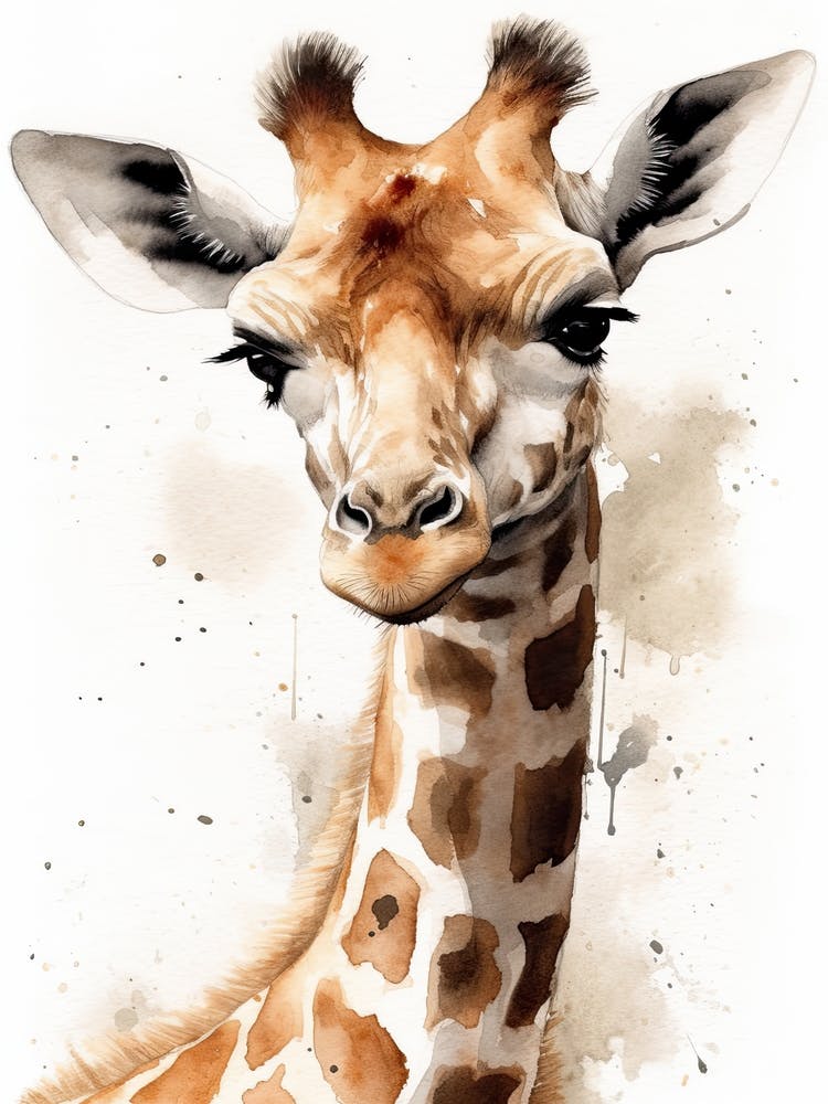 Baby Giraffe Watercolour Nursery 7