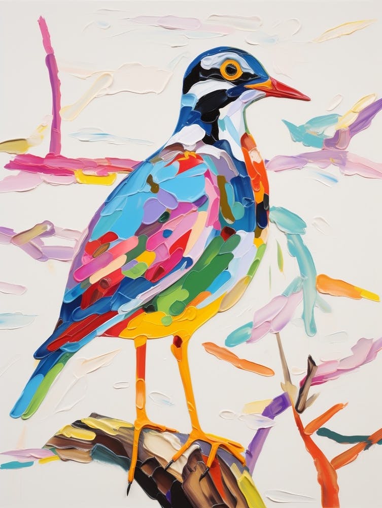 Colourful Bird Painting Lapwing 3