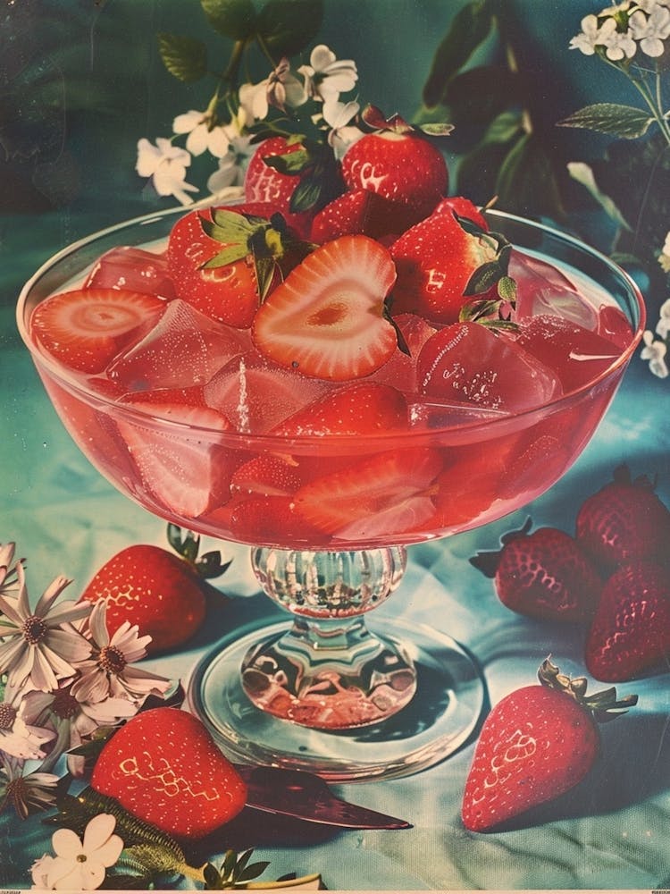 Strawberry Jelly Retro Collage 3