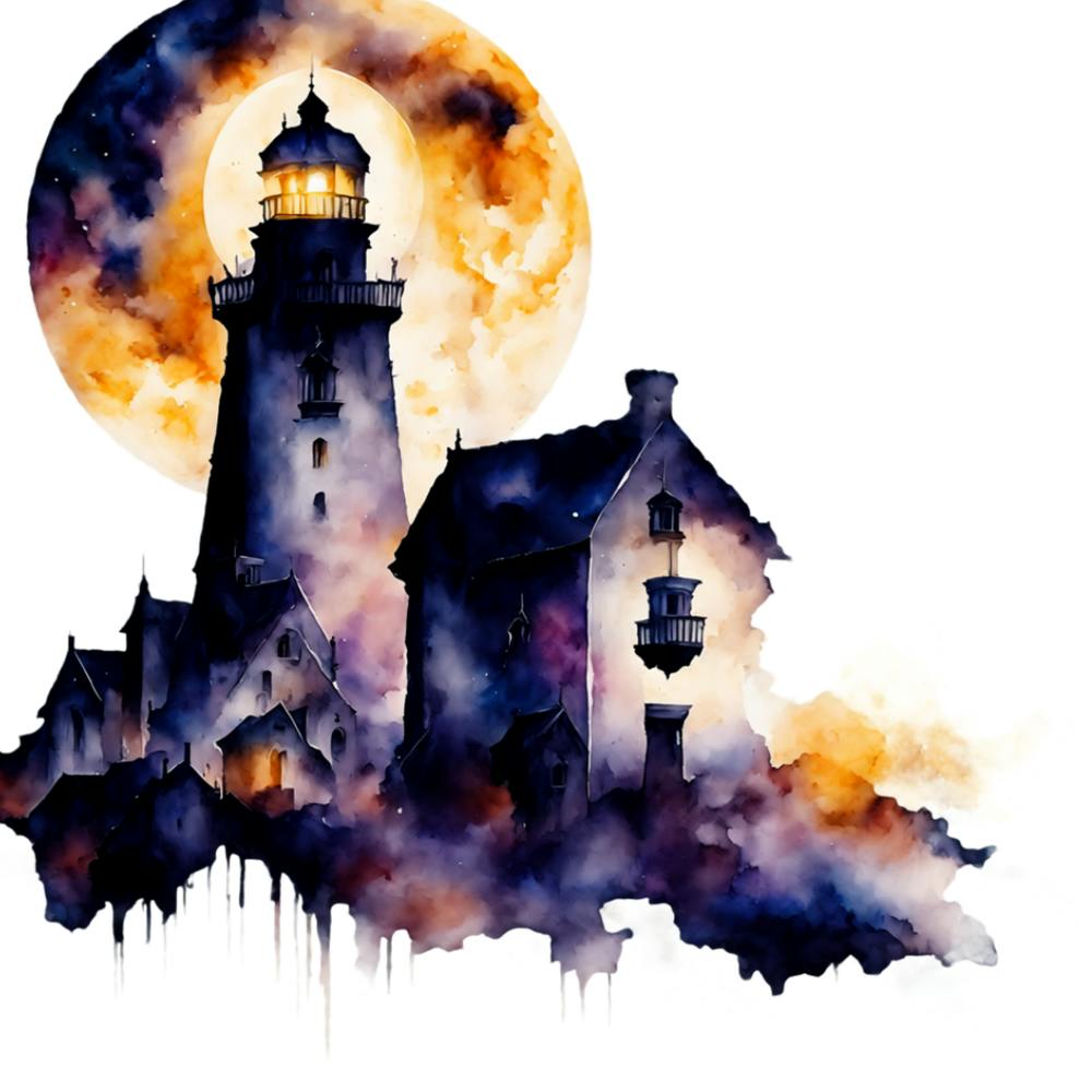 Idyllic Lighthouse Watercolor Painting