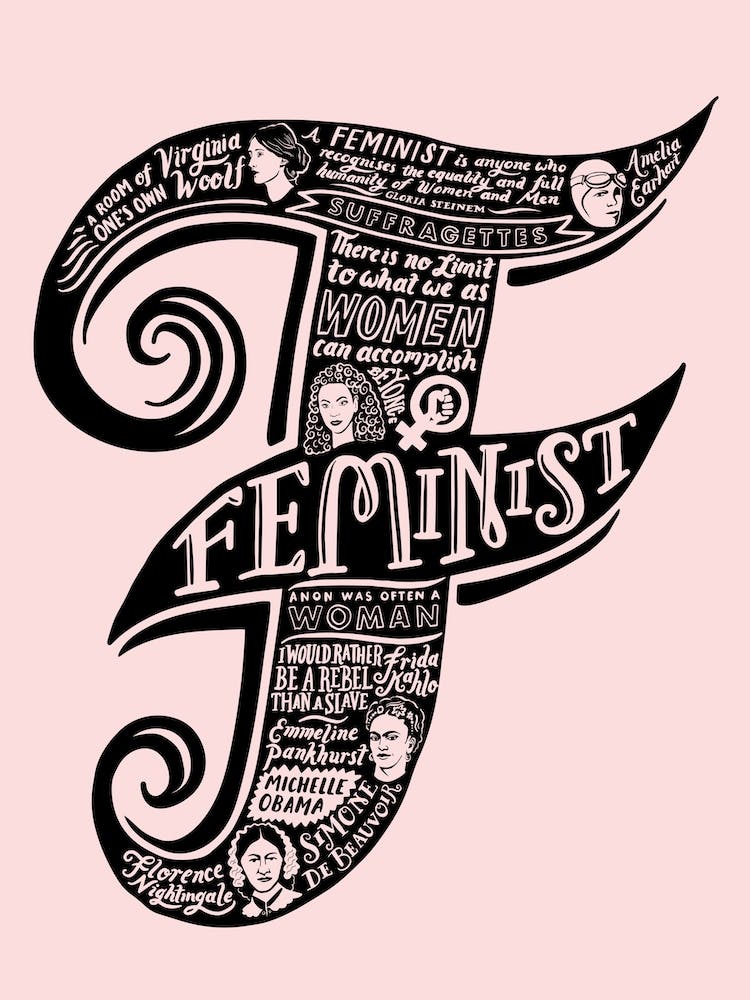Feminist Typograpic Pink