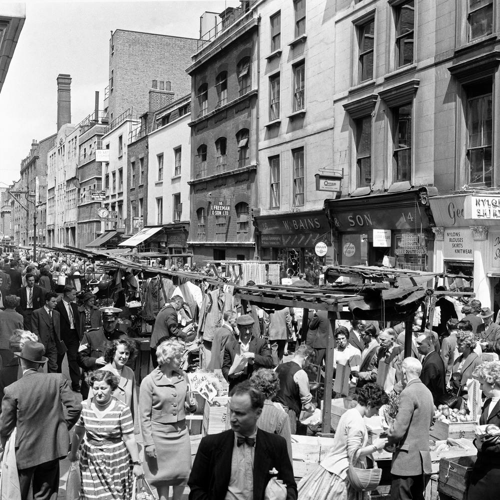Leather Lane Market, London 1954