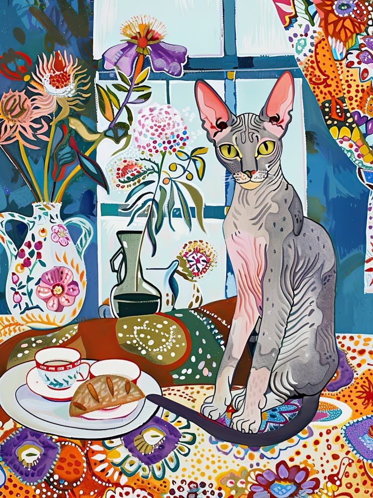 Teestunde mit einer Cornish Rex Katze 4