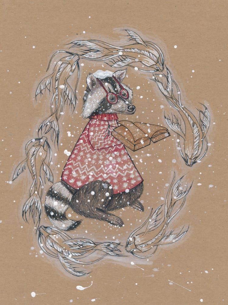 Winter raccoon