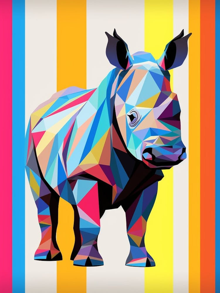 Rhinoceros Abstract Pop Art 1