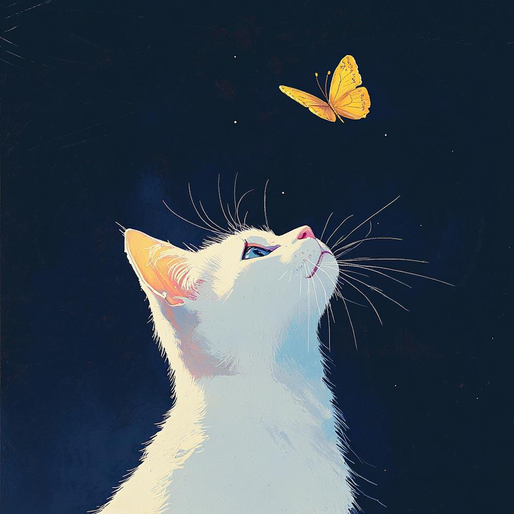 Cat With Butterfly
