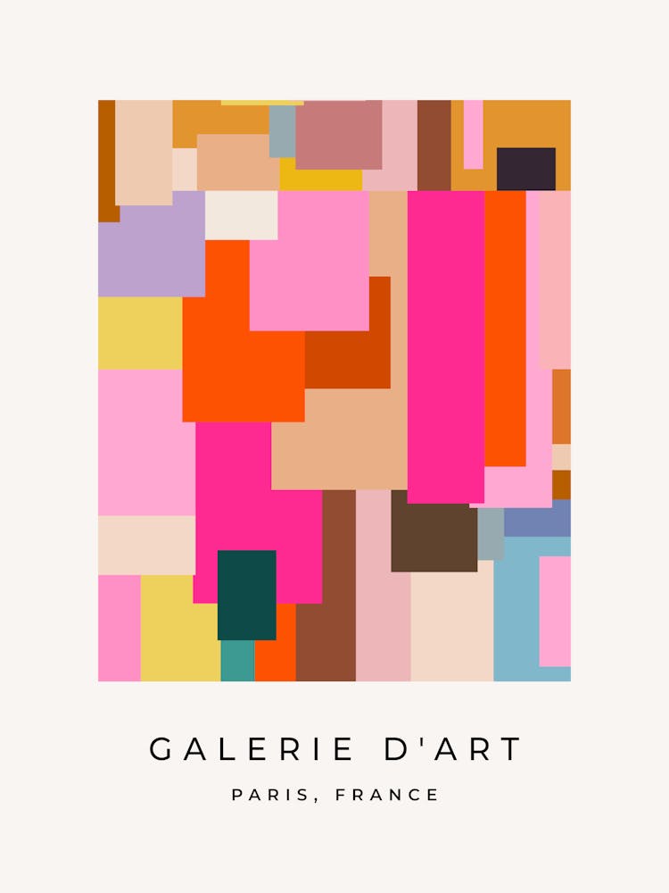 Mid Century Geometric Color Block | 01