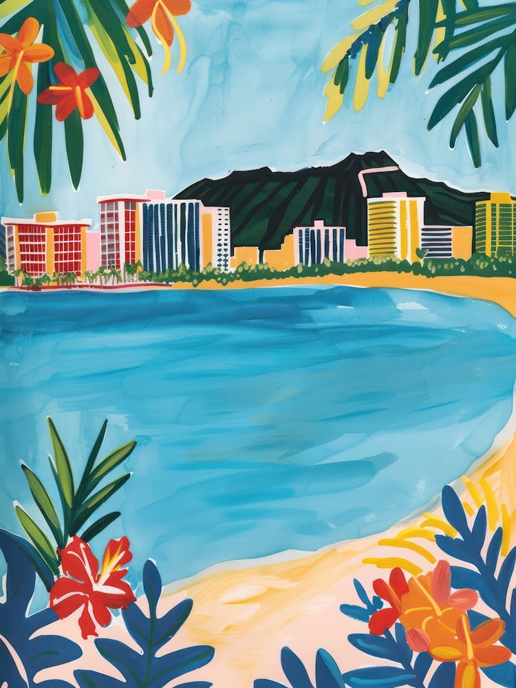 Travel Poster Happy Places Honolulu 4