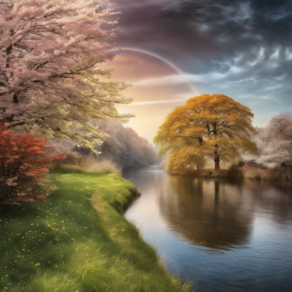 Rainbow Over A River