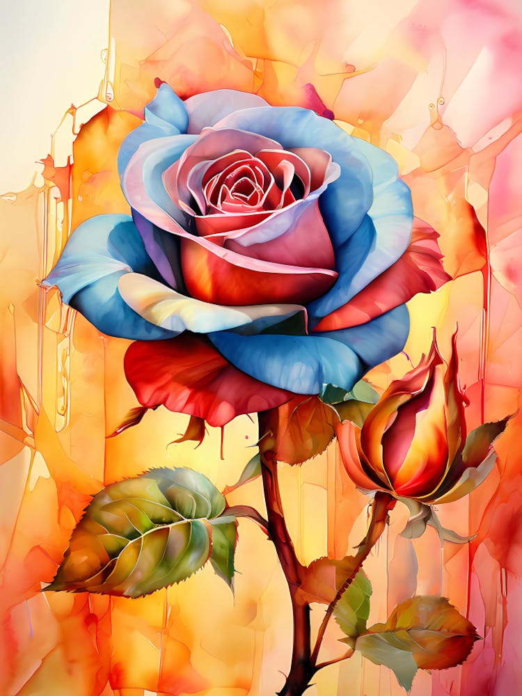 Blue Rose Painting