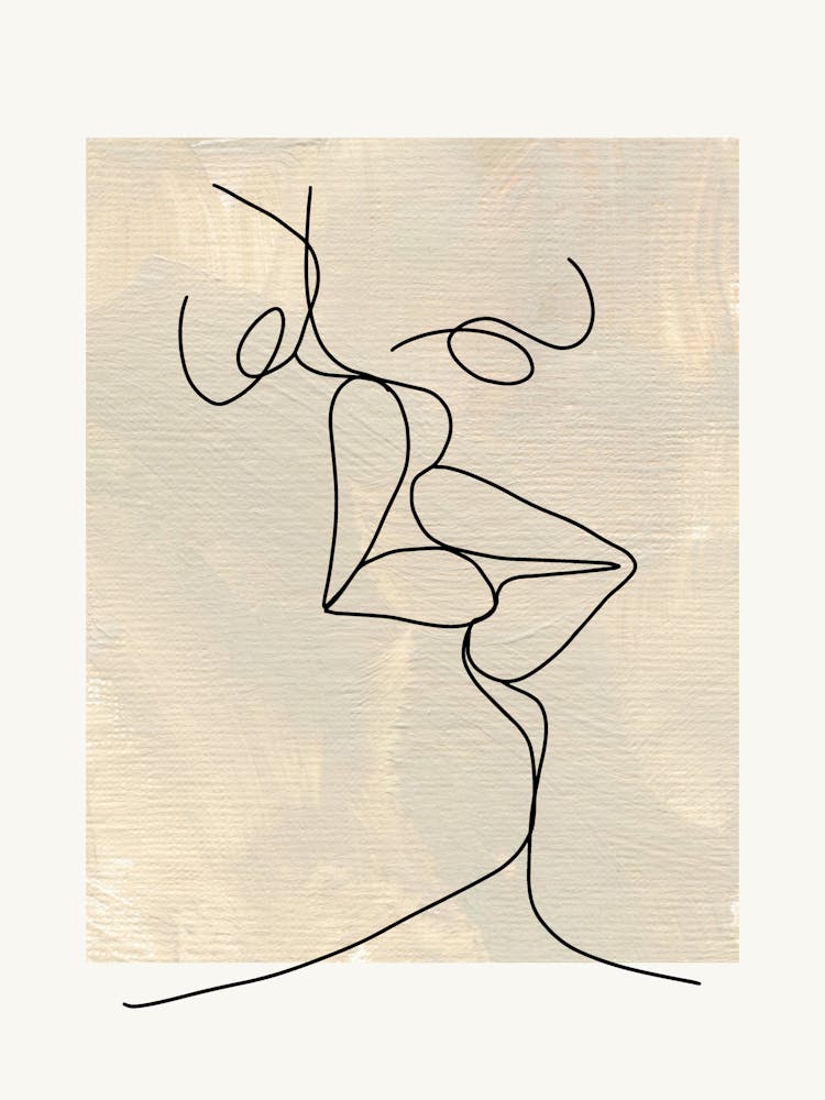 Abstract Kissing Line Art