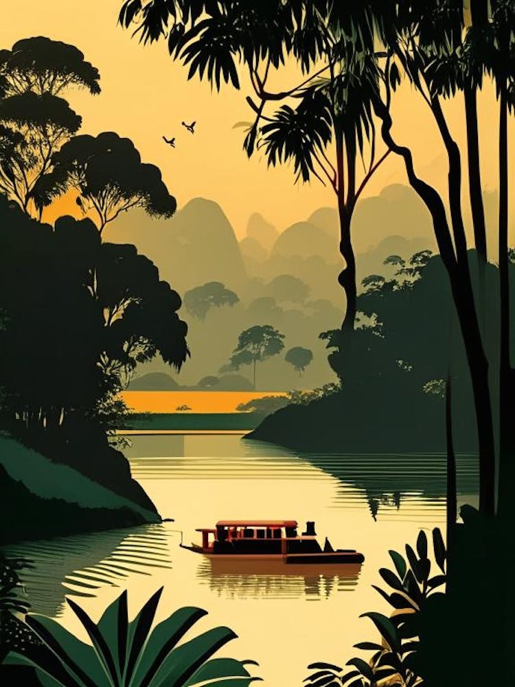 Chitwan National Park Nepal Retro