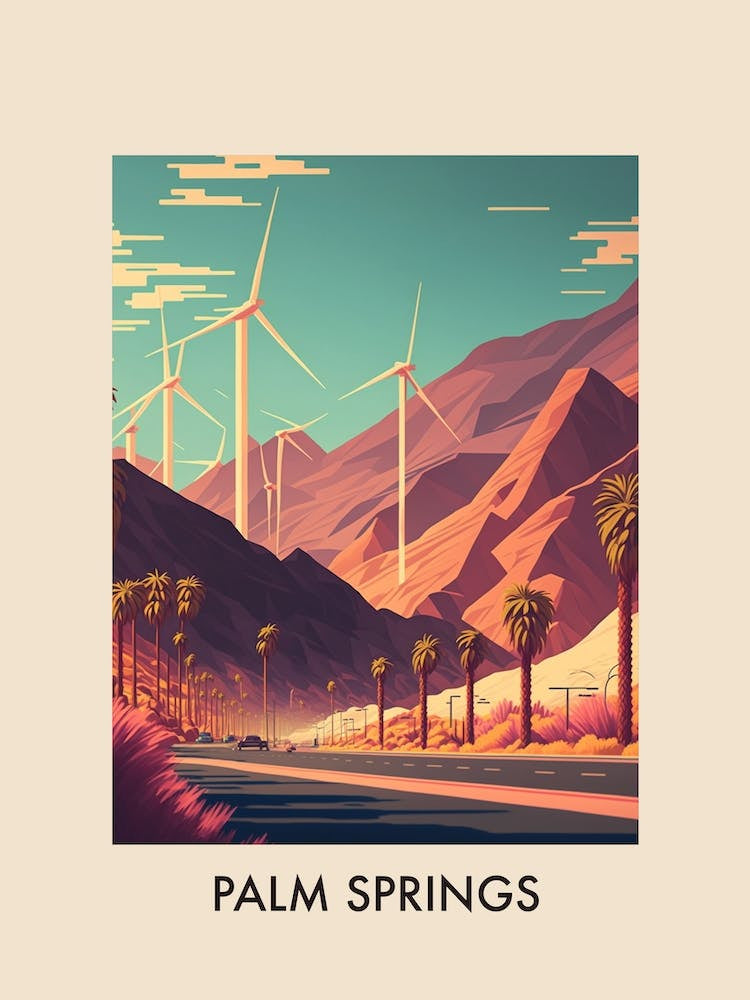 Palm Springs, Usa 4 Vintage Travel Poster