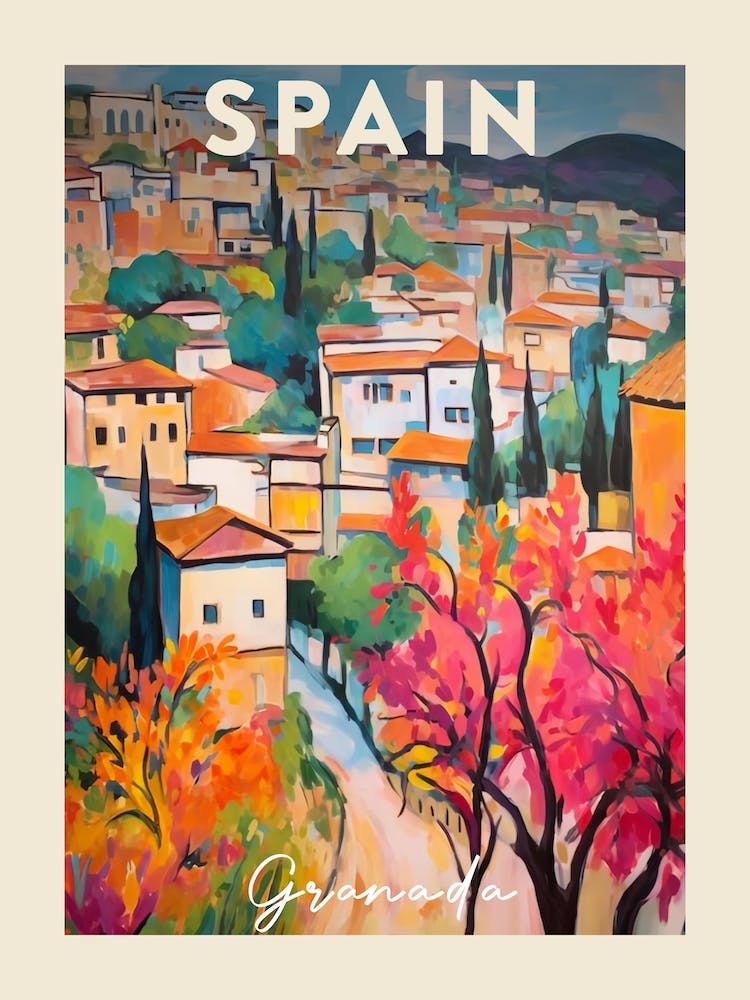 Granada Spain 1 Fauvist Painting  Travel Poster