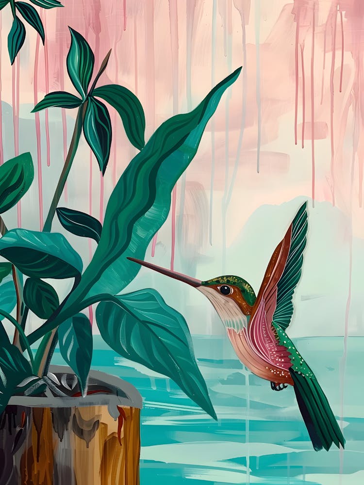 Hummingbird In Water