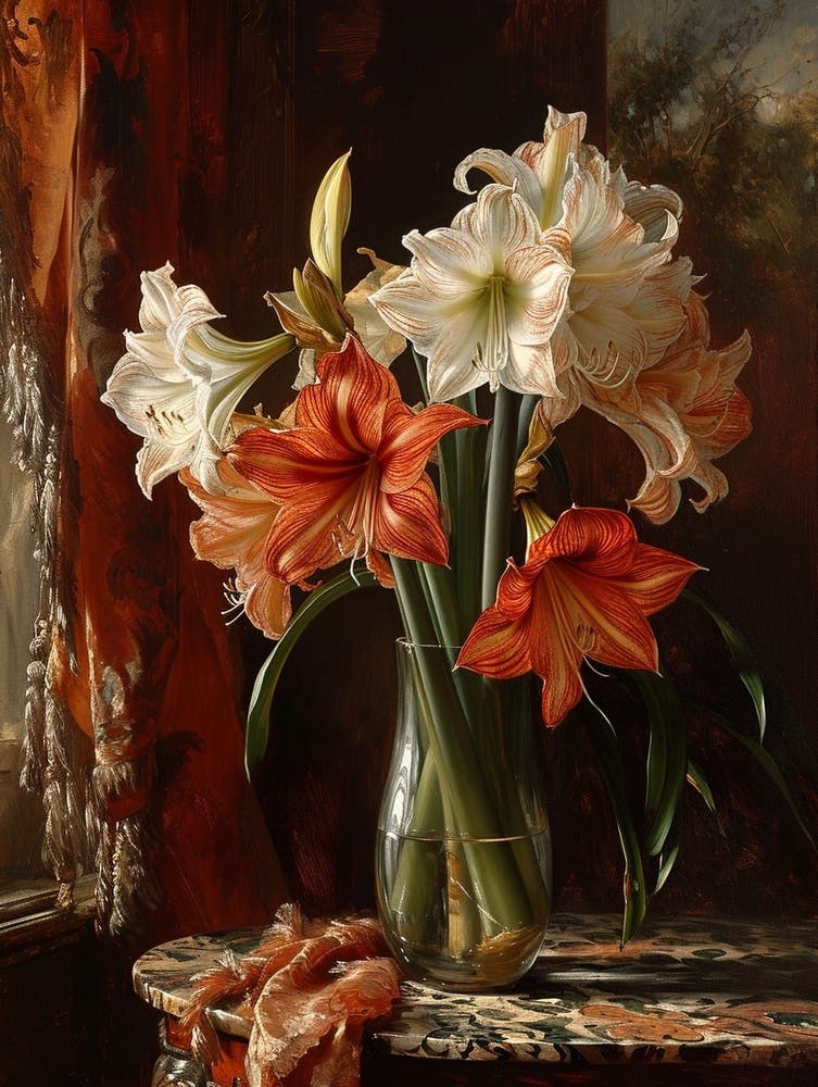 Baroque Floral Still Life Amaryllis 3
