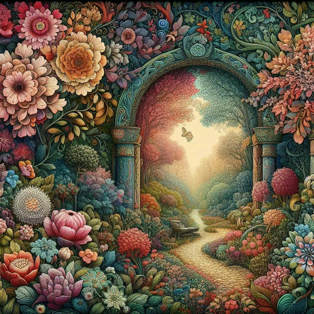 into the garden art print